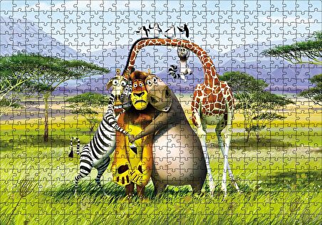 Cakapuzzle  Madagascar Çizgi Film Puzzle Yapboz MDF Ahşap