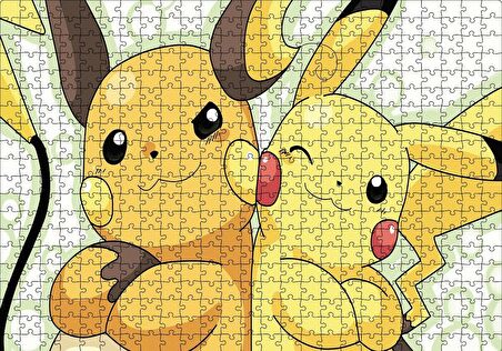 Cakapuzzle  Pikachu and Raichu Puzzle Yapboz MDF Ahşap