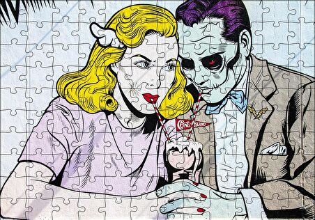 Cakapuzzle  Romantik Çizgi Romanlar Puzzle Yapboz MDF Ahşap