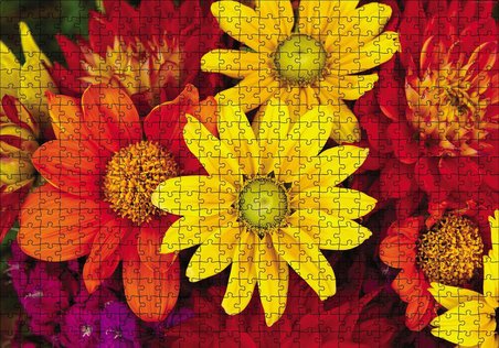 Cakapuzzle  Renkli Çiçekler Puzzle Yapboz MDF Ahşap