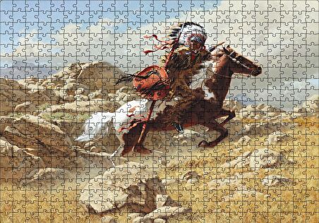 Cakapuzzle  Savaşçı Kızılderili Puzzle Yapboz MDF Ahşap