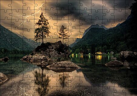 Cakapuzzle  Doğa Yağmur Hazırlığı Akşam Puzzle Yapboz MDF Ahşap