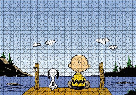 Cakapuzzle  Snoopy Charlie Kahverengi Puzzle Yapboz MDF Ahşap