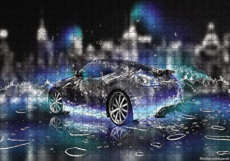 Cakapuzzle  Su Damlaları Spor Araba Puzzle Yapboz MDF Ahşap