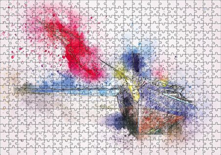 Cakapuzzle  Suluboya Sandal Puzzle Yapboz MDF Ahşap