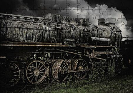 Cakapuzzle  Nostaljik Buharlı Tren Puzzle Yapboz MDF Ahşap