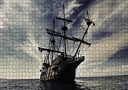 Cakapuzzle  Açık Denizdeki Yelkenli Gemi Puzzle Yapboz MDF Ahşap