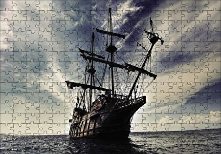 Cakapuzzle  Açık Denizdeki Yelkenli Gemi Puzzle Yapboz MDF Ahşap
