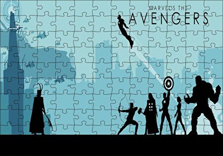 Cakapuzzle  Avengers İllustrasyon Marvel Görsel Puzzle Yapboz MDF Ahşap