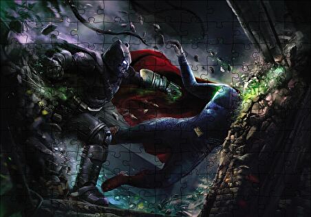Cakapuzzle  Batman Superman Ezici Yumruk Puzzle Yapboz MDF Ahşap