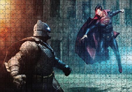 Cakapuzzle  Batman ve Superman Mücadelesi Puzzle Yapboz MDF Ahşap