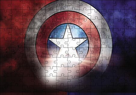 Cakapuzzle  Captain Amerika'nın Kalkanı Logo Puzzle Yapboz MDF Ahşap
