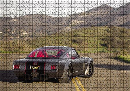 Cakapuzzle  Ford Mustang Fastback Arka Görünüş Görseli Puzzle Yapboz MDF Ahşap