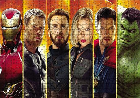 Cakapuzzle  Iron Man, Thor, Captain America, Black Widow, Dr.Strange ve Hulk Puzzle Yapboz MDF Ahşap