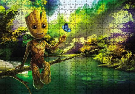 Cakapuzzle  Doğada Baby Groot Görseli Puzzle Yapboz MDF Ahşap