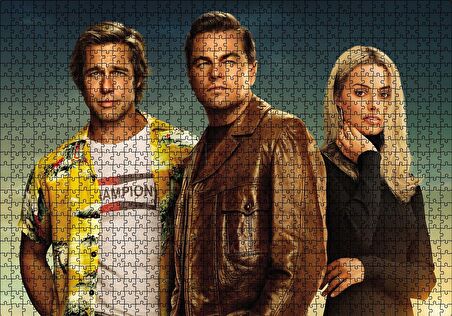 Cakapuzzle  Brad Pitt Leonardo DiCaprio Margot Robbie Puzzle Yapboz MDF Ahşap