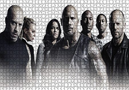 Cakapuzzle  Dwayne Johnson Jason Statham Michelle Rodriguez Puzzle Yapboz MDF Ahşap