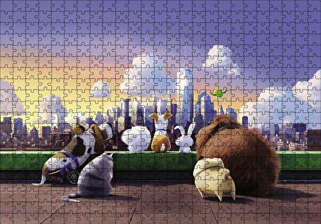Cakapuzzle  Evcil Hayvanların Gizli Yaşamı Gökdelen Denizi Puzzle Yapboz MDF Ahşap