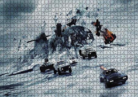 Cakapuzzle  Hızlı ve Öfkeli 8 Denizaltı ve Yarış Arabaları Puzzle Yapboz MDF Ahşap