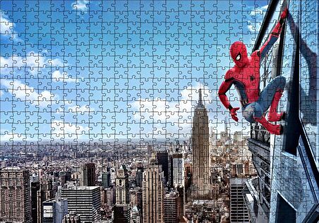 Cakapuzzle  Spiderman Eve Dönüş Binaya Asılı Puzzle Yapboz MDF Ahşap