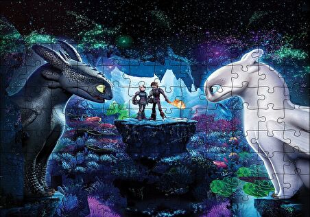 Cakapuzzle  Ejderhanı Nasıl Eğitirsin 3 Dişsiz ve Işığın Öfkesi Puzzle Yapboz MDF Ahşap