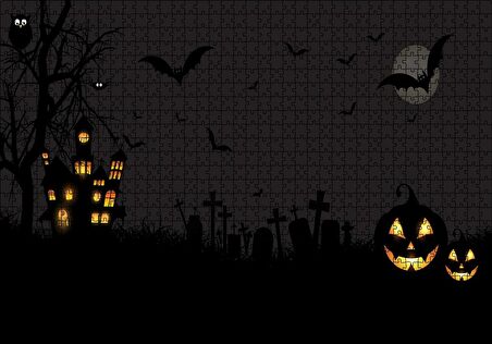 Cakapuzzle  Halloween'de Dolunay Puzzle Yapboz MDF Ahşap