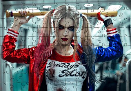 Cakapuzzle  Harley Quinn Beyzbol Sopasıyla Puzzle Yapboz MDF Ahşap