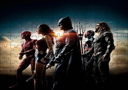 Cakapuzzle  Justice League Batman, Flash, Wonder Woman, Cyborg, Aquaman Puzzle Yapboz MDF Ahşap