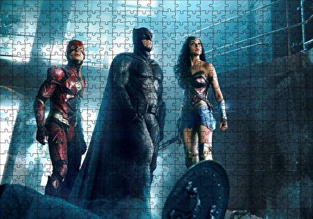 Cakapuzzle  Justice League Flash, Batman, Wonder Woman Puzzle Yapboz MDF Ahşap