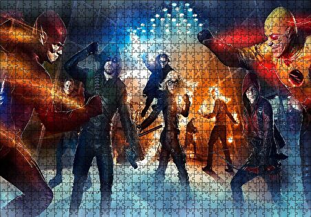Cakapuzzle  Legends of Tomorrow Tüm Kahramanlar Puzzle Yapboz MDF Ahşap
