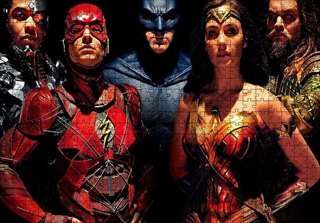 Cakapuzzle  Wonder Woman Aquaman Batman Flash Cyborg Puzzle Yapboz MDF Ahşap