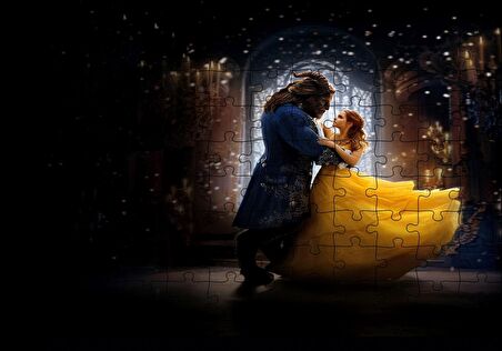 Cakapuzzle  Beauty and The Beast Dans Ediyorlar Puzzle Yapboz MDF Ahşap