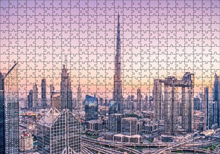 Cakapuzzle  Dubai Şehir Merkezi Manzarası Puzzle Yapboz MDF Ahşap