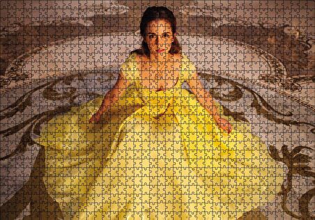 Cakapuzzle  Emma Watson Sarı Elbiseli Puzzle Yapboz MDF Ahşap