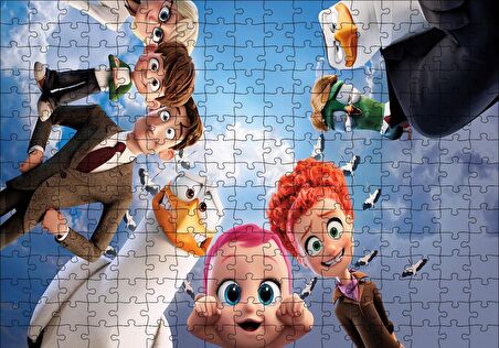 Cakapuzzle  Leylekler Bebek, Sarah, Henry ve Nate Puzzle Yapboz MDF Ahşap