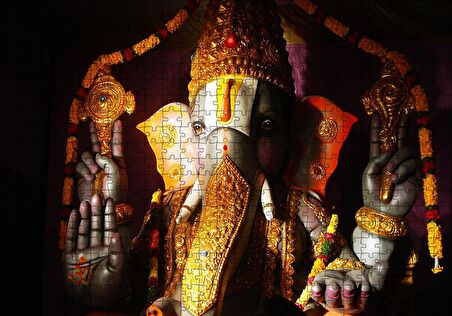 Cakapuzzle  Lord Ganesha Hindu Tanrısı Puzzle Yapboz MDF Ahşap