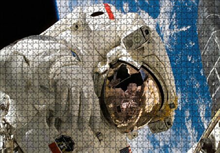 Cakapuzzle  Nasa Astronotu Dünya Manzarası Puzzle Yapboz MDF Ahşap