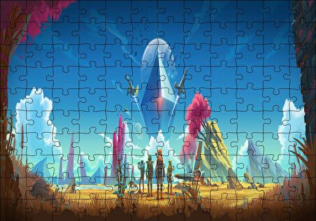 Cakapuzzle  No Man's Sky Panoramik İllüstrasyon Puzzle Yapboz MDF Ahşap