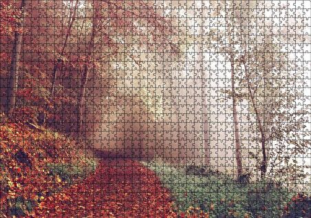 Cakapuzzle  Sonbaharda Orman Patikası Puzzle Yapboz MDF Ahşap