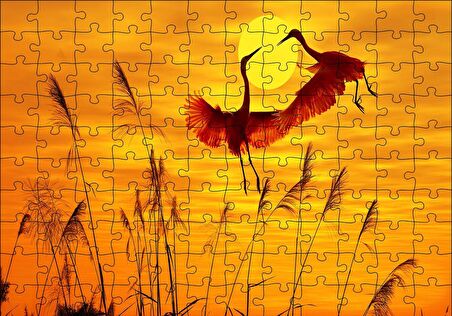 Cakapuzzle  Günbatımında Balıkçılların Dansı Puzzle Yapboz MDF Ahşap