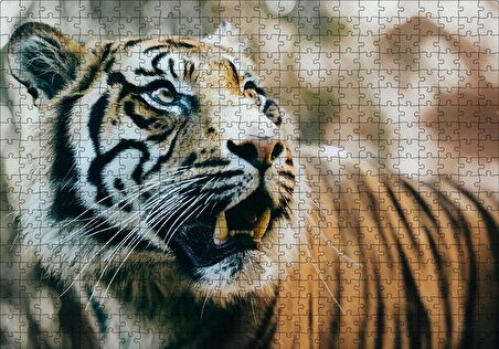 Cakapuzzle  Kaplan Saldırıya Hazır Puzzle Yapboz MDF Ahşap