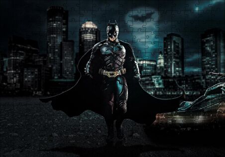 Cakapuzzle  Batman Kara Şövalye ve Gökyüzünde Logosu Puzzle Yapboz MDF Ahşap