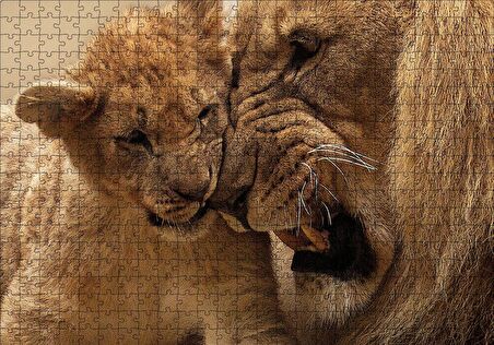 Cakapuzzle  Erkek Aslan ve Evladı Puzzle Yapboz MDF Ahşap