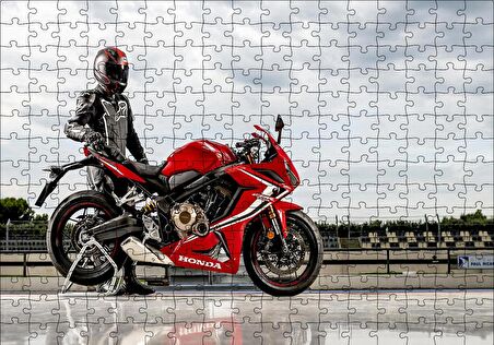 Cakapuzzle  Honda CBR 650 ve Sürücüsü Puzzle Yapboz MDF Ahşap