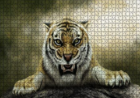 Cakapuzzle  Kükreyen Kaplan Artwork Puzzle Yapboz MDF Ahşap