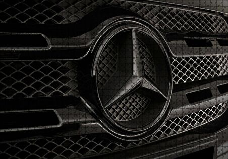 Cakapuzzle  Mercedes Benz Logo Karanlık Mod Puzzle Yapboz MDF Ahşap
