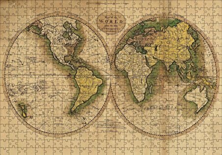 Cakapuzzle  1800lerin Sonu Dünya Haritası Puzzle Yapboz MDF Ahşap