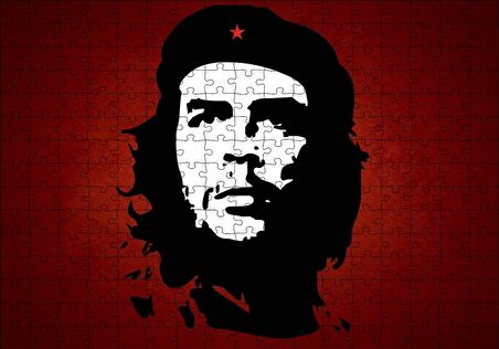 Cakapuzzle  Che Guevara Kırmızı Zemine Gölge Sanatı Puzzle Yapboz MDF Ahşap