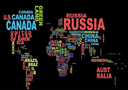 Cakapuzzle  Dünya Haritası Renkli Ülke İsimlerinden Oluşan Puzzle Yapboz MDF Ahşap