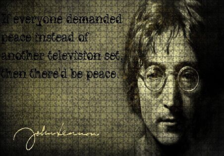 Cakapuzzle  John Lennon Barış Mottosu Puzzle Yapboz MDF Ahşap